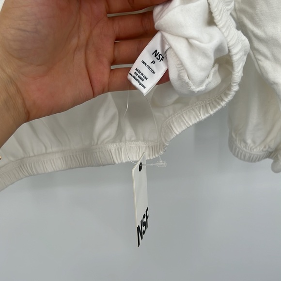 NSF Annelise Shirred Hem Bubble Top in White XS - Picture 5 of 9